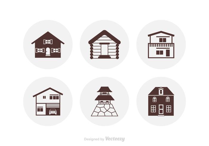 Silhouette Huizen Vector Icons