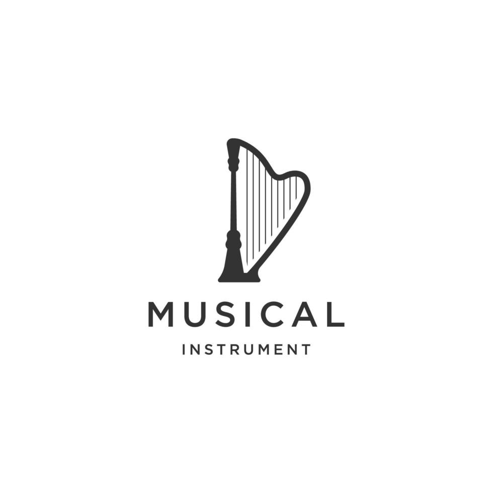 harp lier icoon vector muziek- symbool logo ontwerp sjabloon