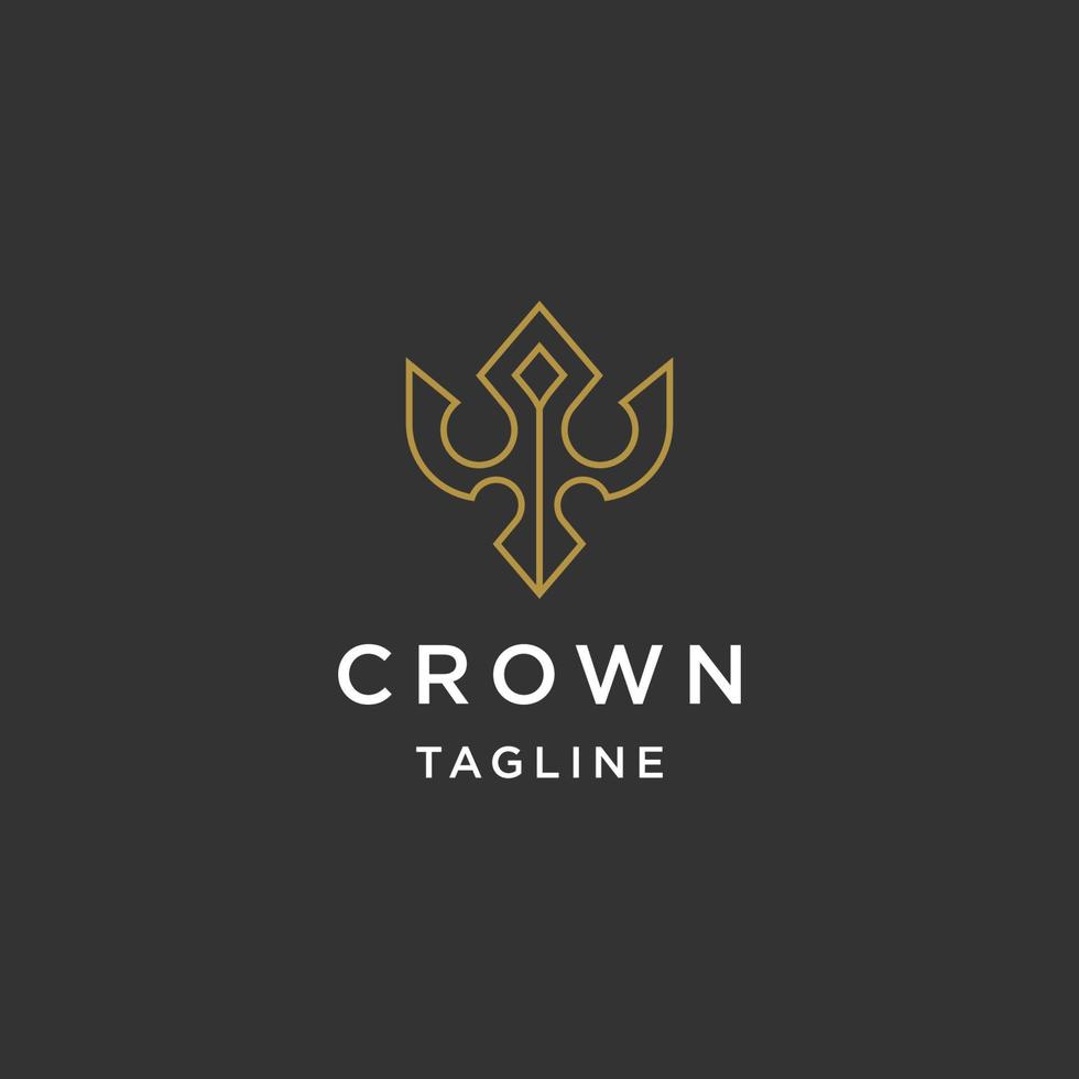 luxe kroon lijn logo ontwerp sjabloon vlak vector
