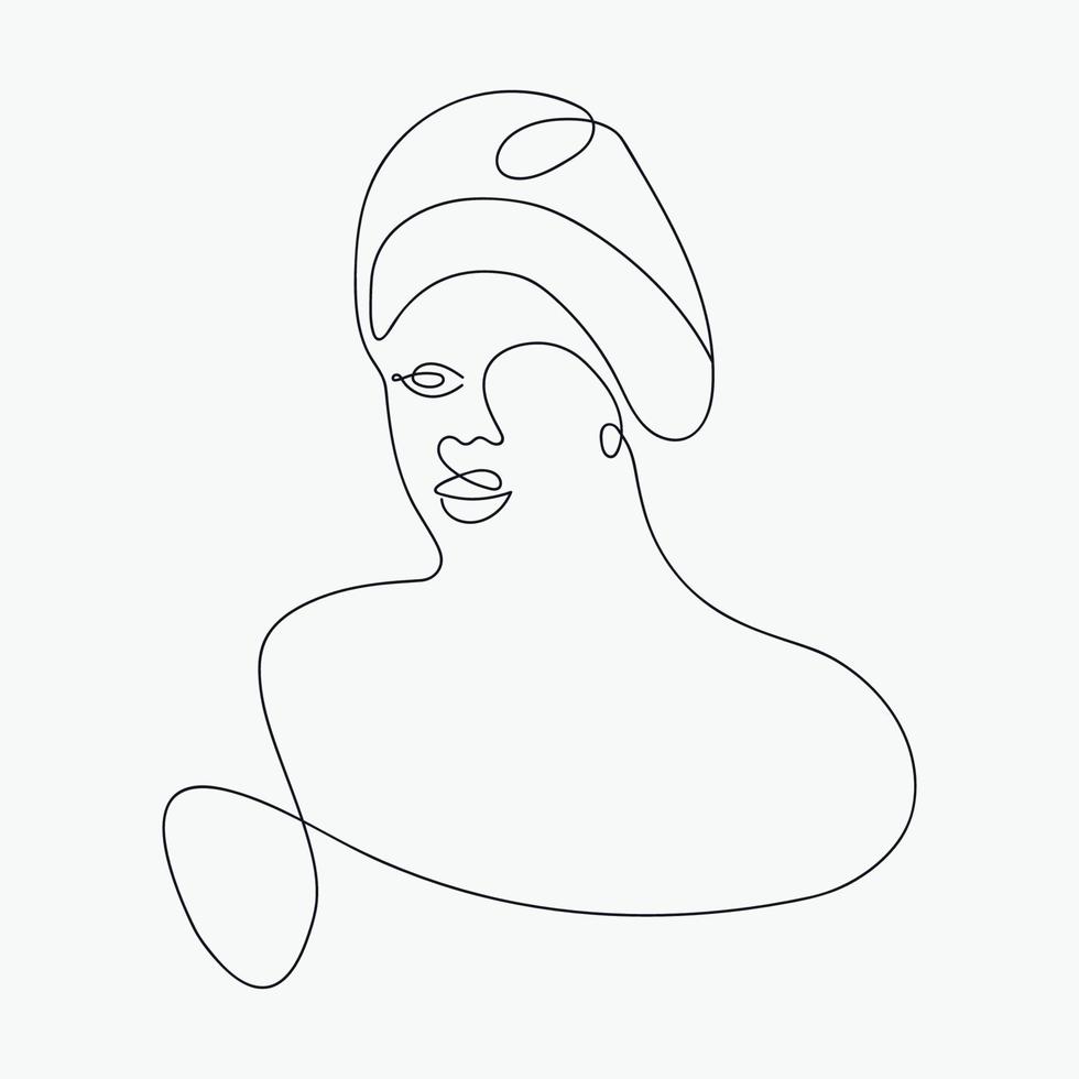 minimaal vrouw hand getekend een lijn kunst tekening, schets illustratie vector