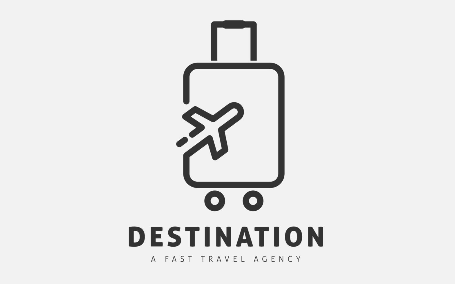 reizen logo ontwerp sjabloon. concepten voor bagage en vliegtuig. reizen agentschappen, rondleidingen, kaartjes, vakanties. minimaal logo ontwerp. vector