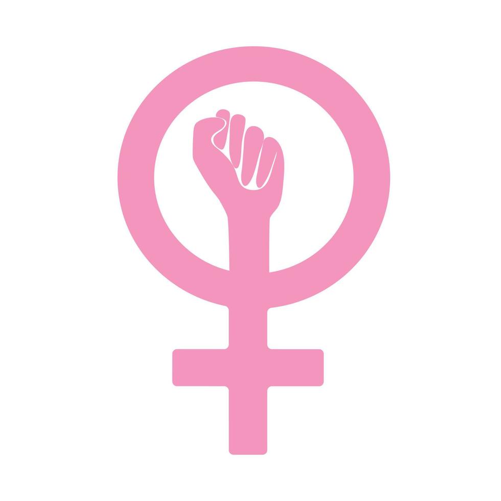 vrouwen onafhankelijkheid logo. feminisme icoon. vector illustratie naar creëren uw ontwerp. Dames macht vector symbool logo geïsoleerd Aan wit achtergrond