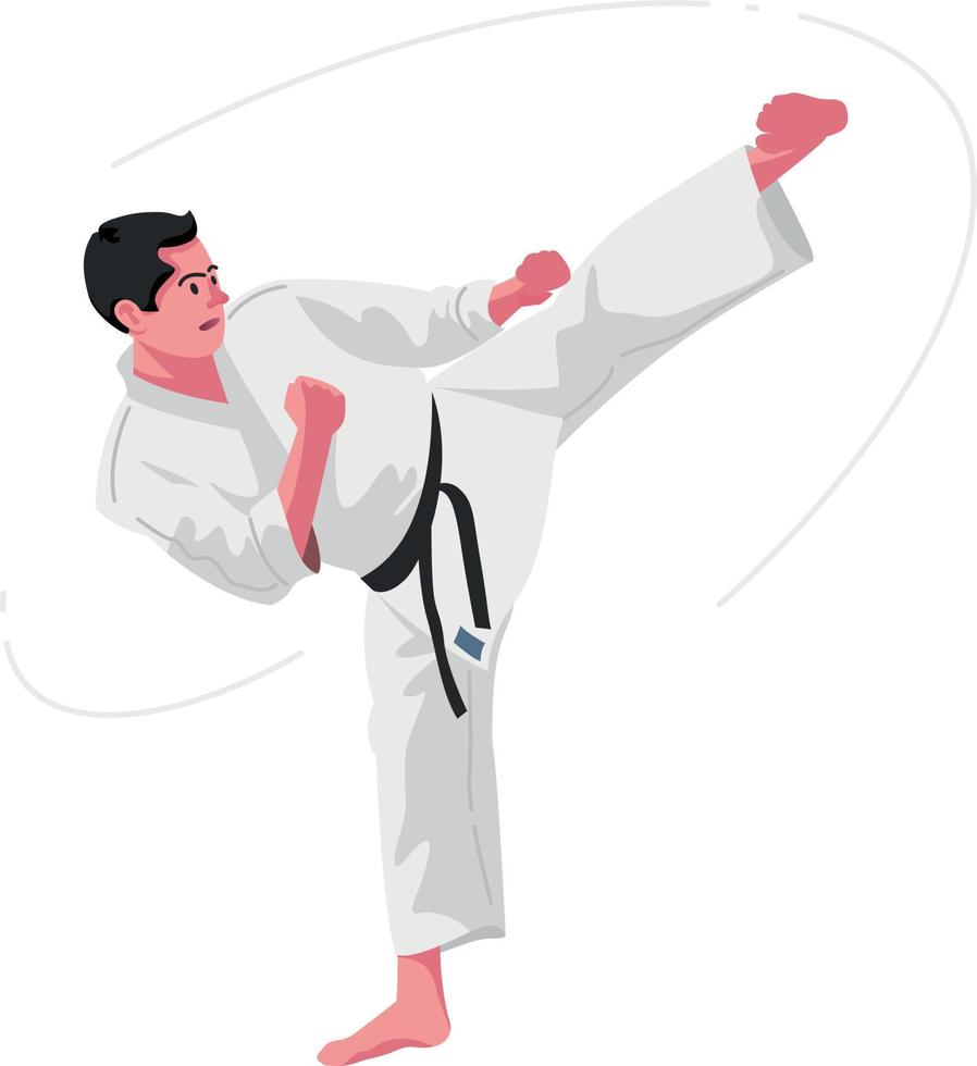 karate sportman Aziatisch vechter. vector illustratie