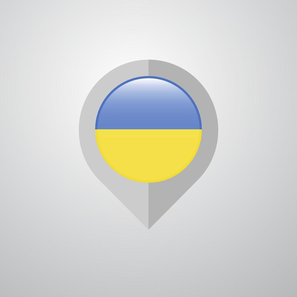 kaart navigatie wijzer met Oekraïne vlag ontwerp vector