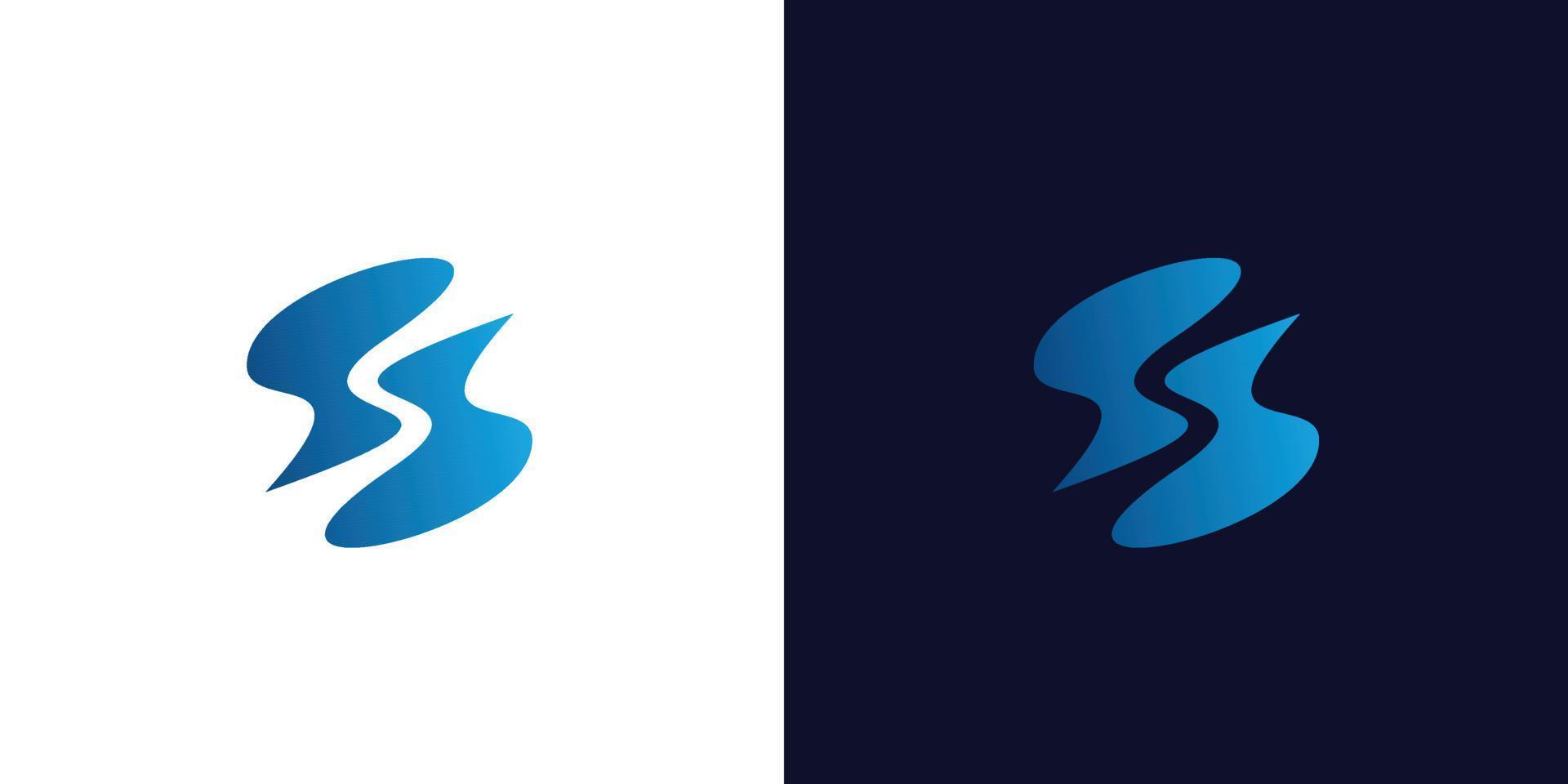 uniek en modern s eerste water logo ontwerp vector