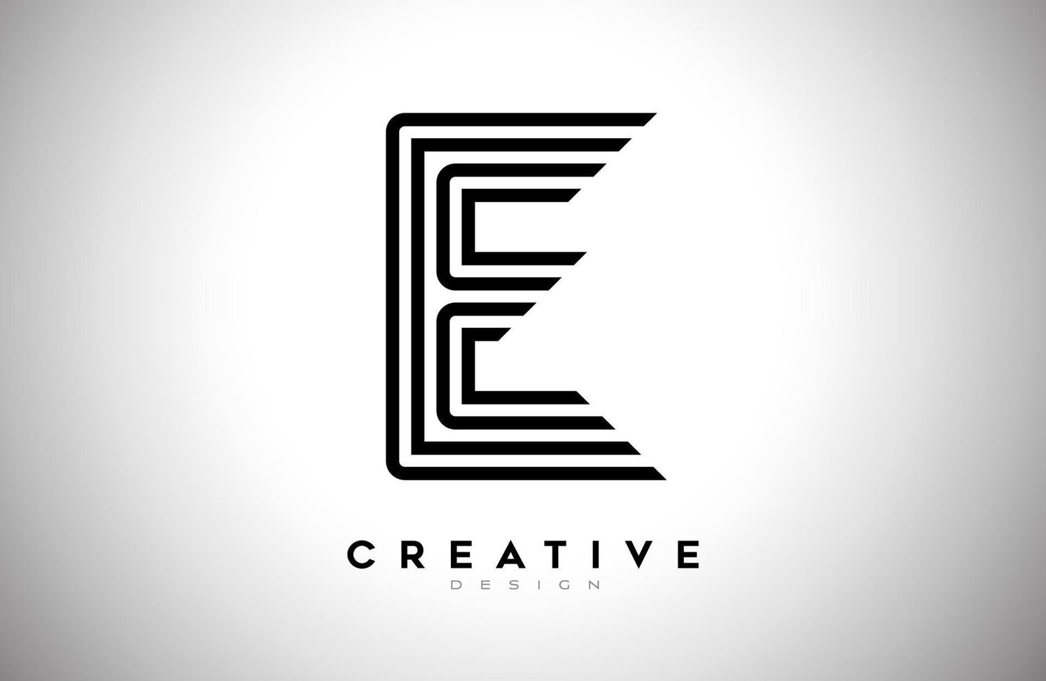 lijnen brief e logo met zwart lijnen en monogram creatief stijl ontwerp vector