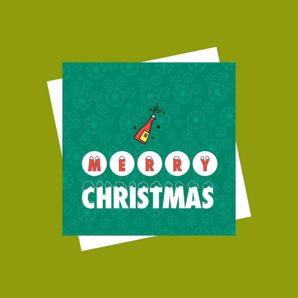 Kerstmis groeten kaart met typografie en groen achtergrond vector