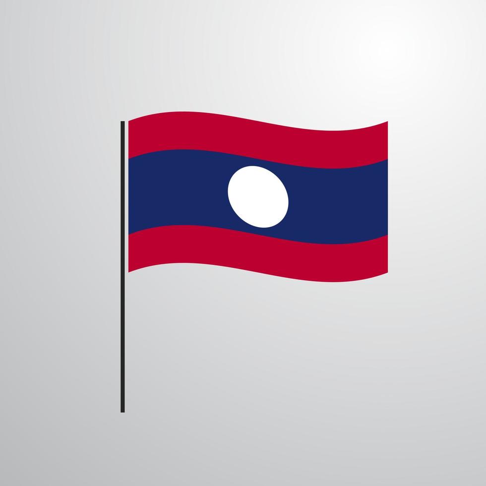 laos wapperende vlag vector