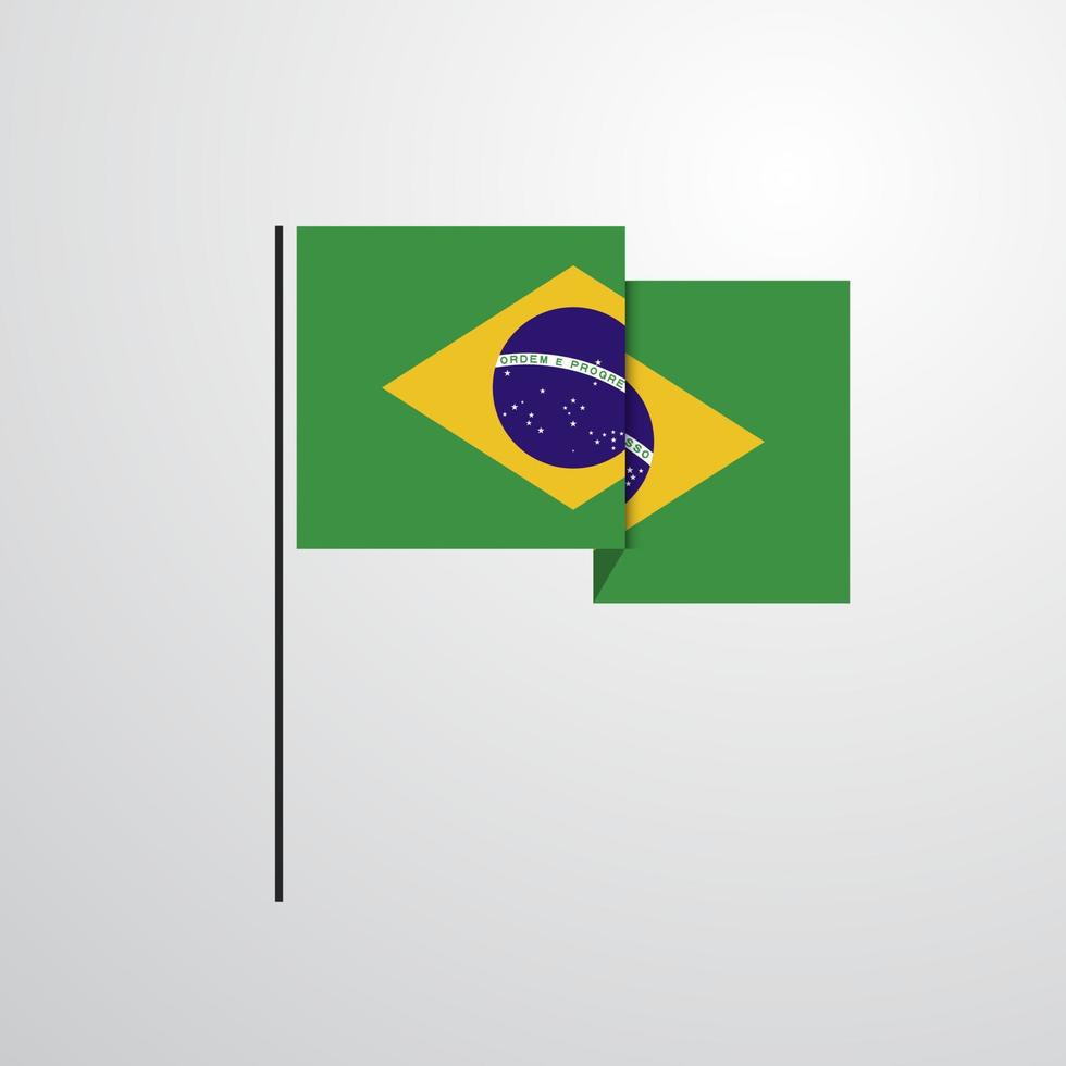 Brazilië golvend vlag ontwerp vector