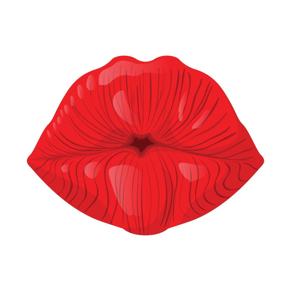 rood lippen tekenfilm icoon vector