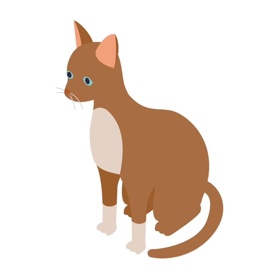 Cornish rex kat icoon, isometrische 3d stijl vector