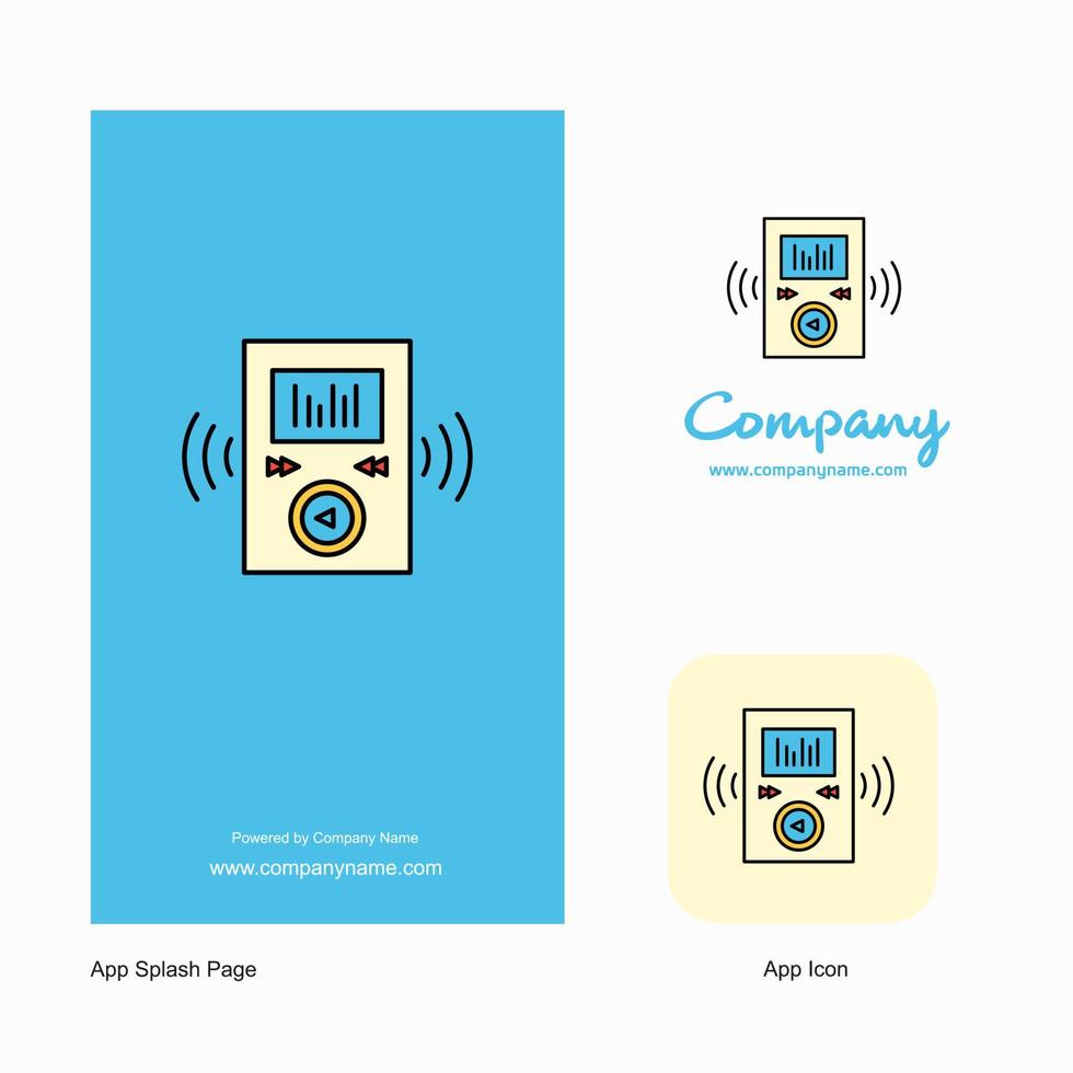 muziek- speler bedrijf logo app icoon en plons bladzijde ontwerp creatief bedrijf app ontwerp elementen vector