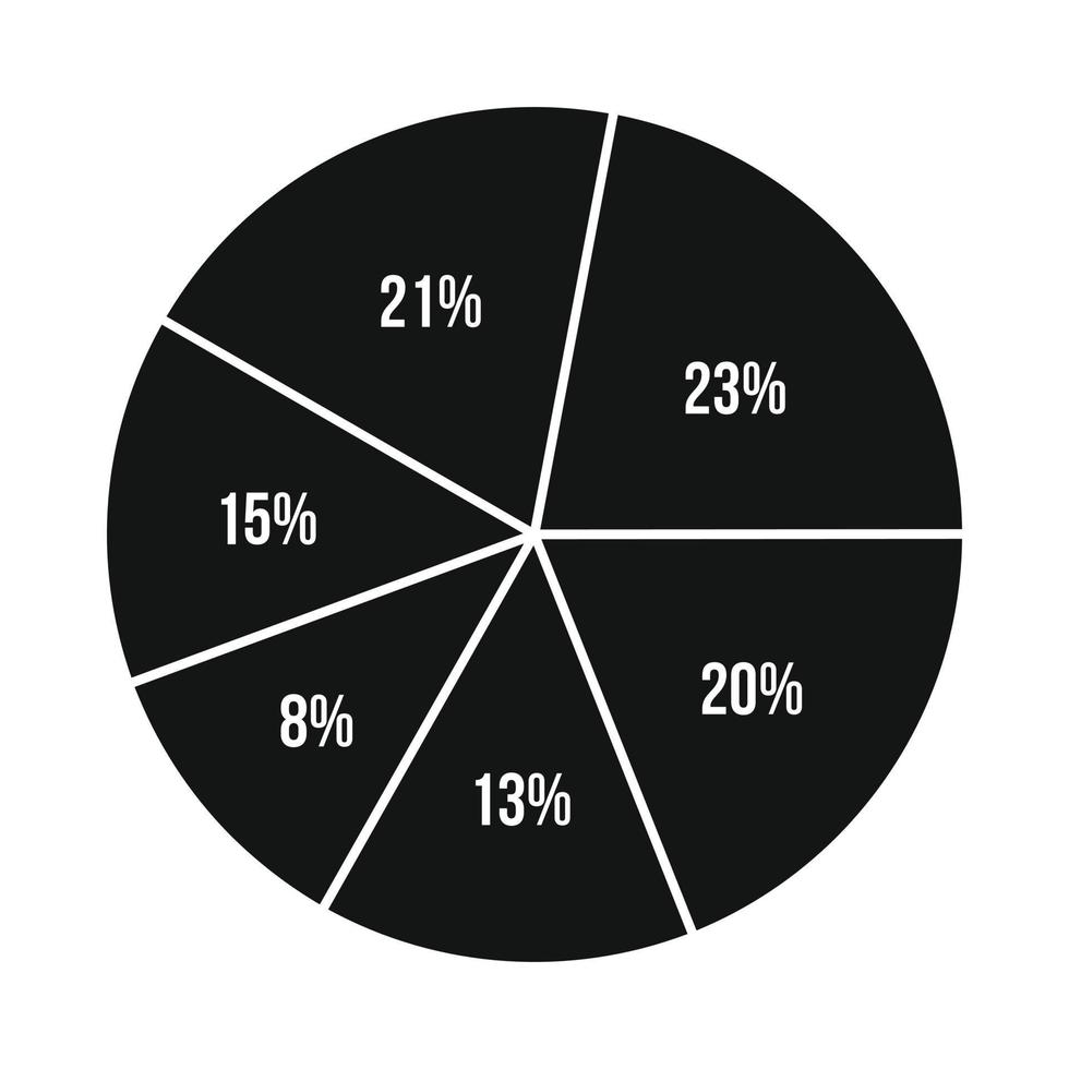 percentage diagram icoon, vlak stijl vector