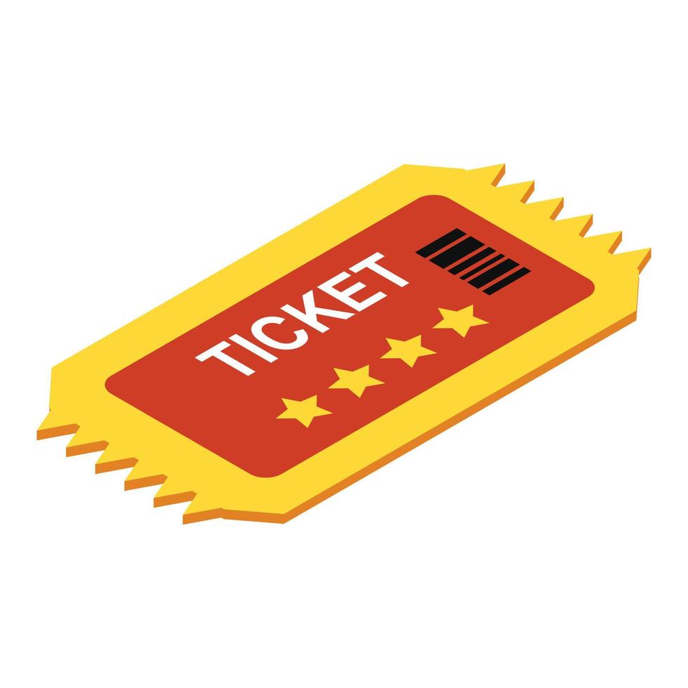 ticket isometrische 3d icoon vector