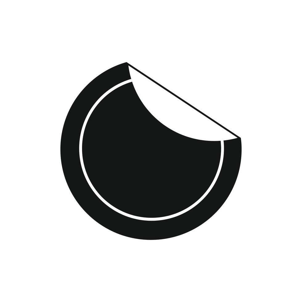 ronde zwart sticker icoon, gemakkelijk stijl vector