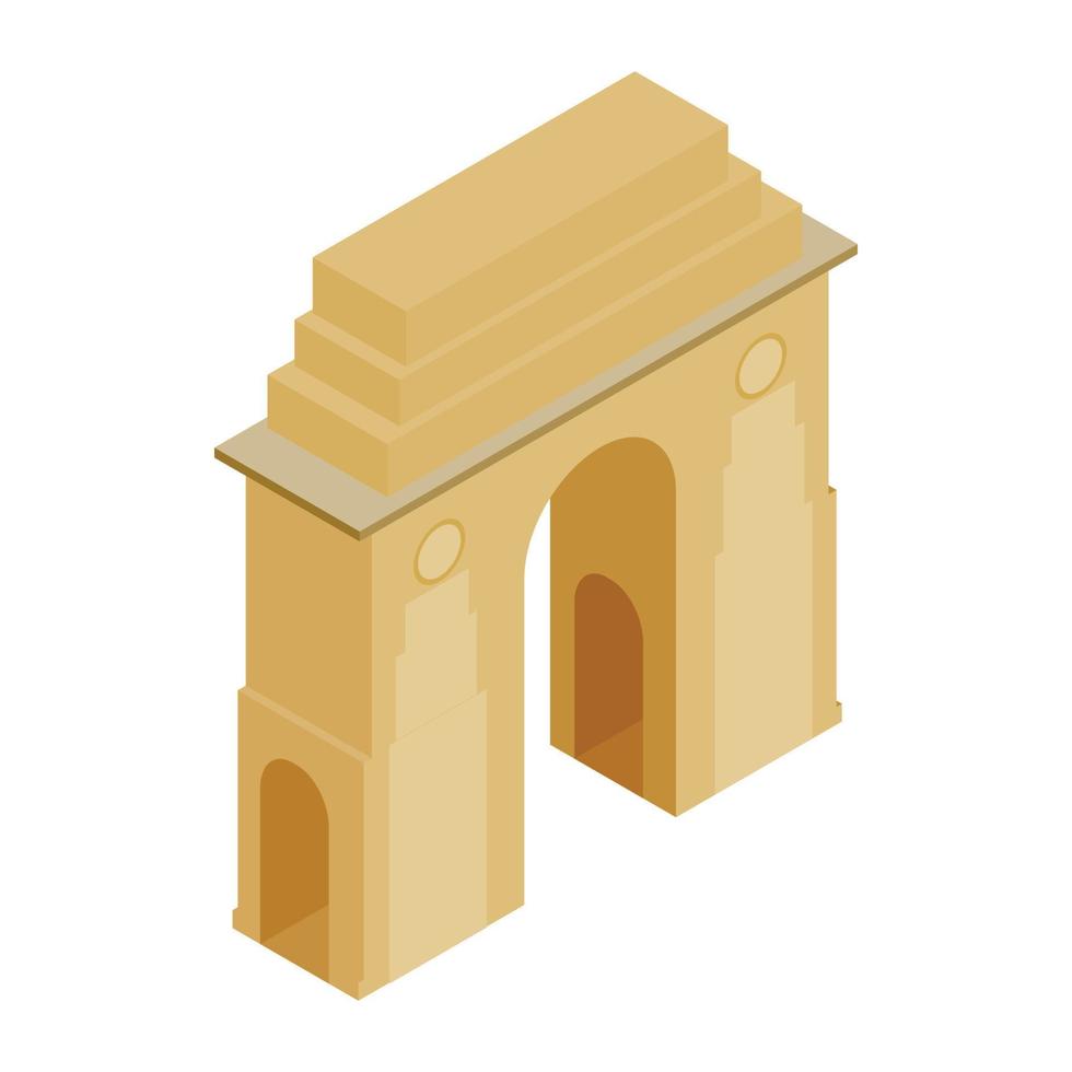 Indië poort, nieuw Delhi, Indië icoon vector