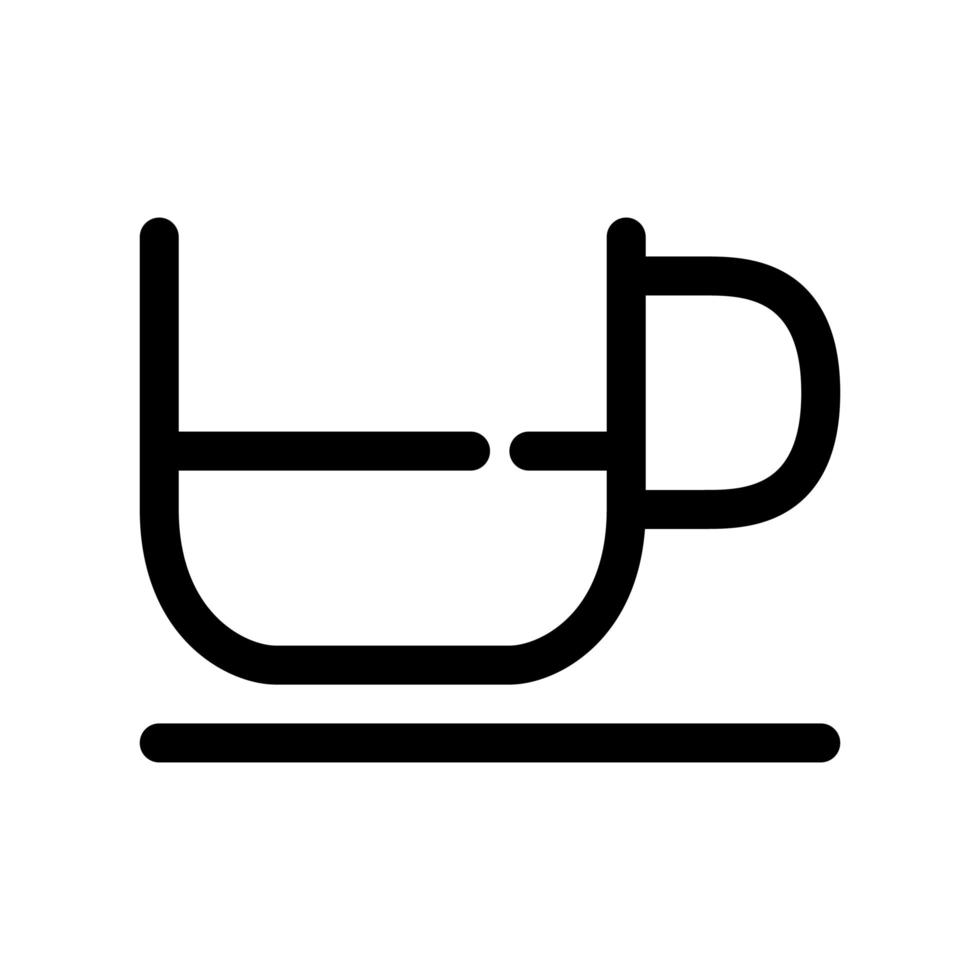 klein koffiekopje overzicht pictogram vector