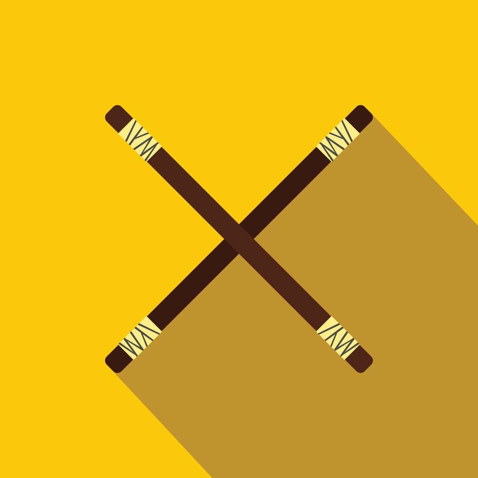 houten zwaard bokken vlak icoon vector