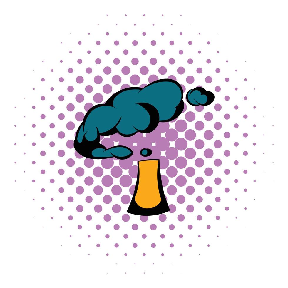 industrieel rook van schoorsteen icoon, comics stijl vector