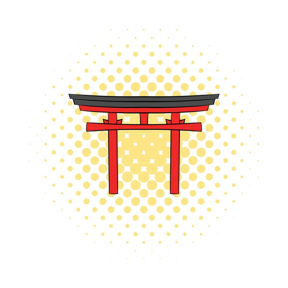 Japan poort icoon in comics stijl vector