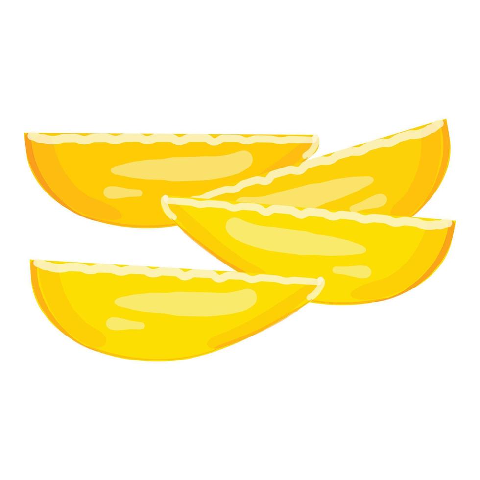 stukken van mango icoon tekenfilm vector. besnoeiing voor de helft vector