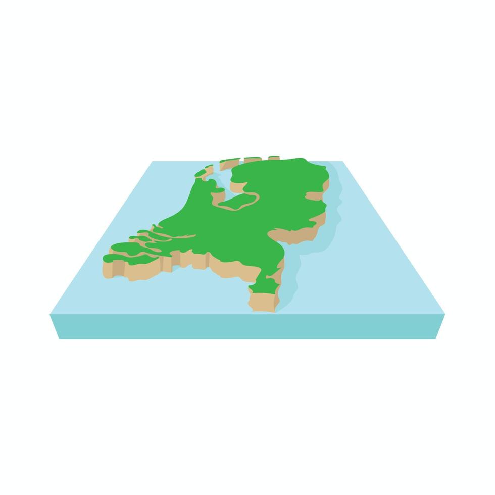 kaart van de Nederland icoon, tekenfilm stijl vector