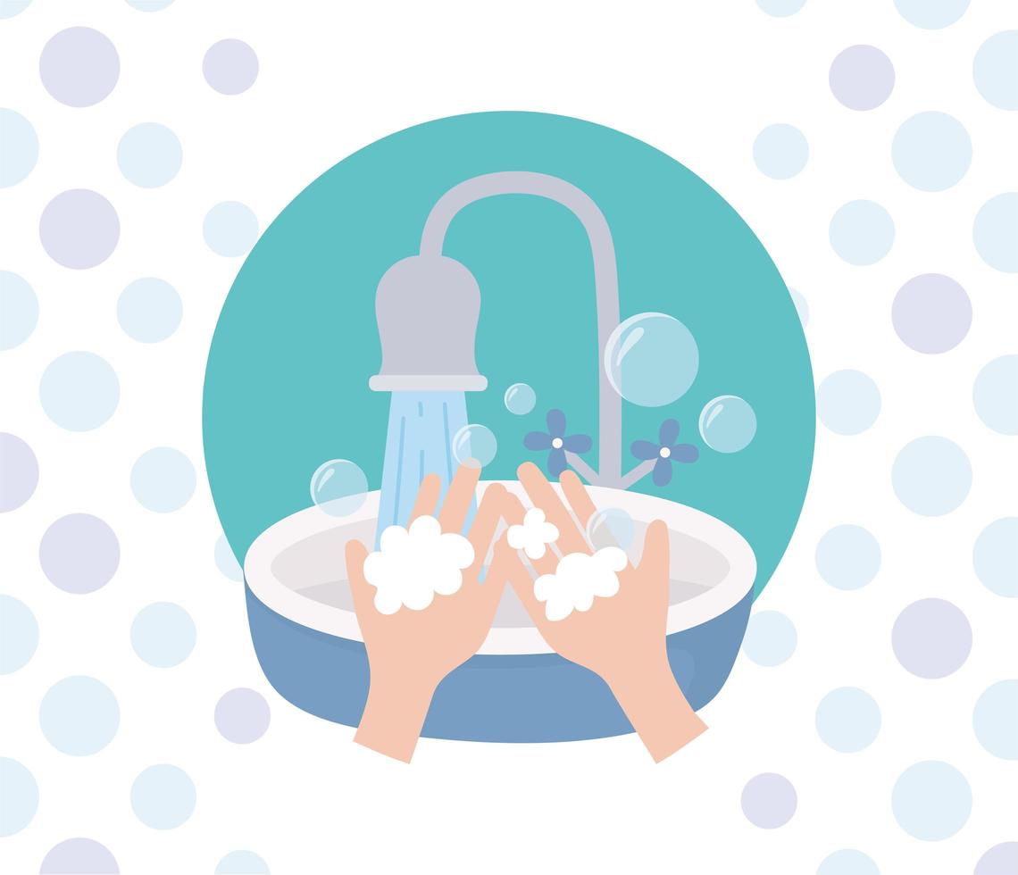 coronaviruspreventie met handen wassen vector