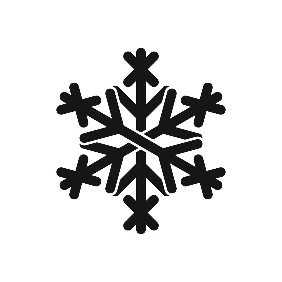 Kerstmis sneeuwvlok icoon, zwart gemakkelijk stijl vector