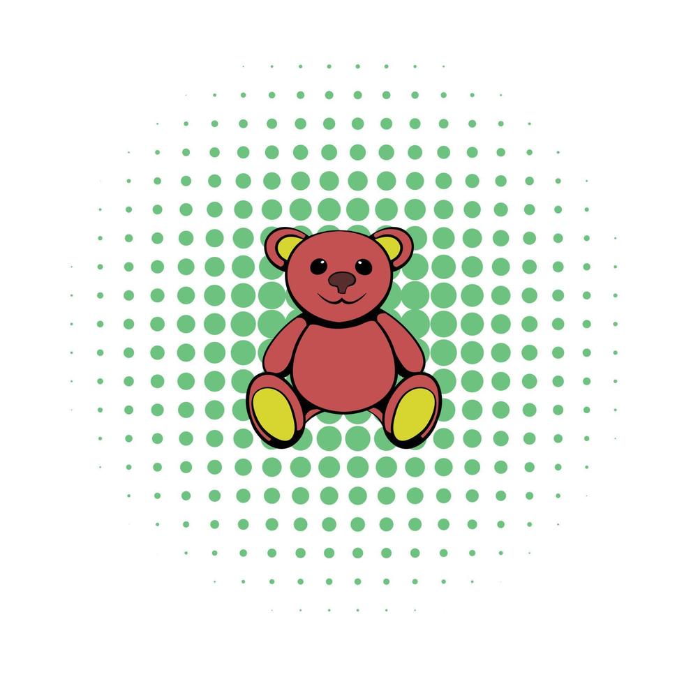 teddy beer icoon, comics stijl vector