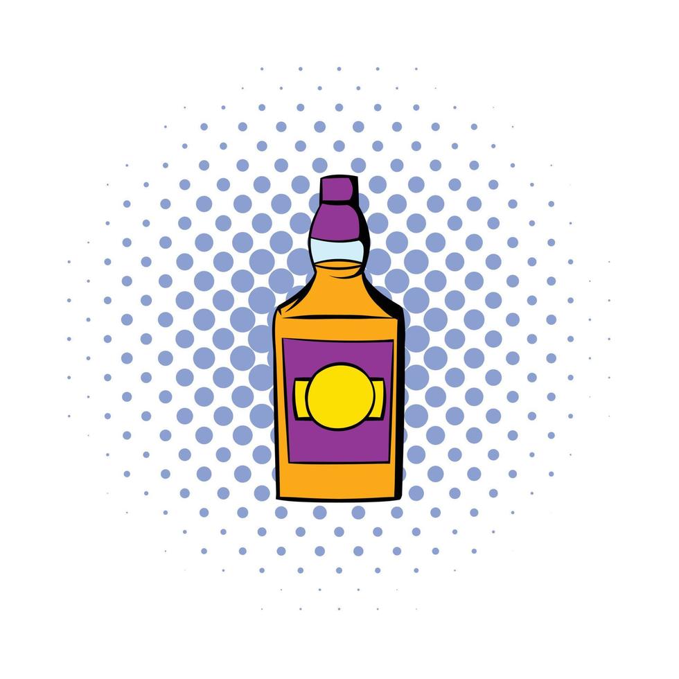 fles van whisky icoon, comics stijl vector