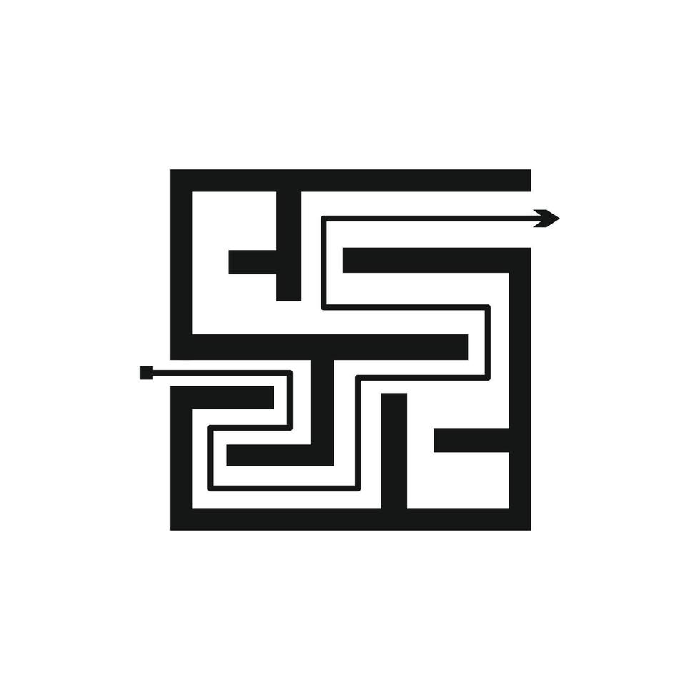 labyrint icoon in gemakkelijk stijl vector