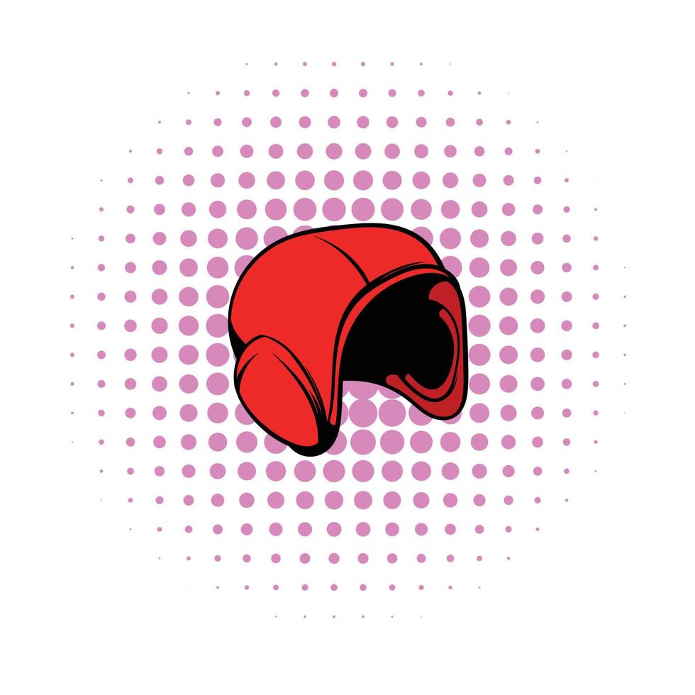 rood helm icoon, comics stijl vector