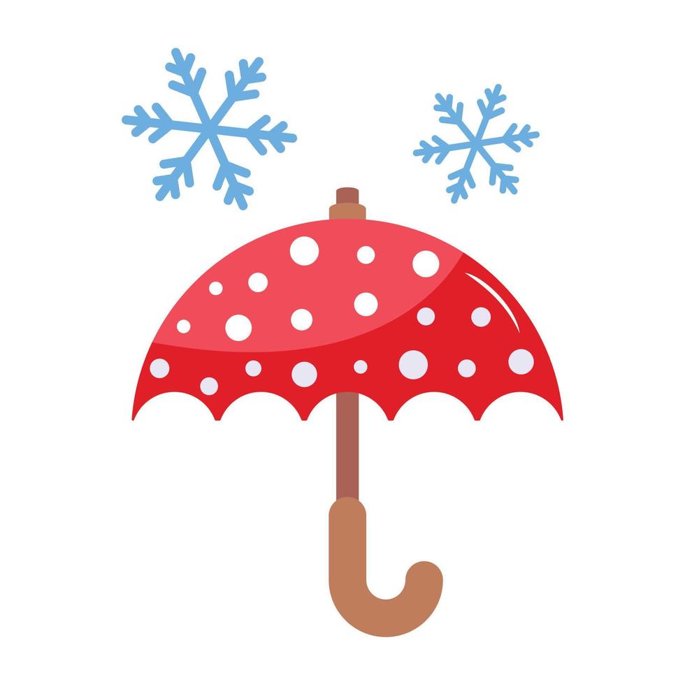 een boeiend vlak icoon van winter paraplu vector