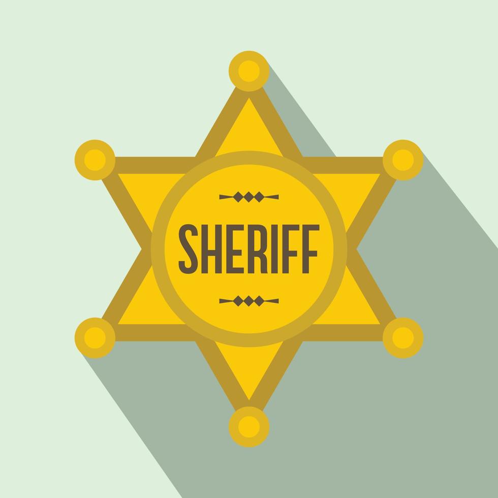 sheriff ster vlak icoon vector