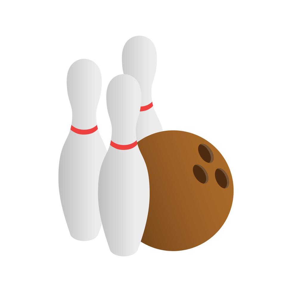 bowling icoon, isometrische 3d stijl vector