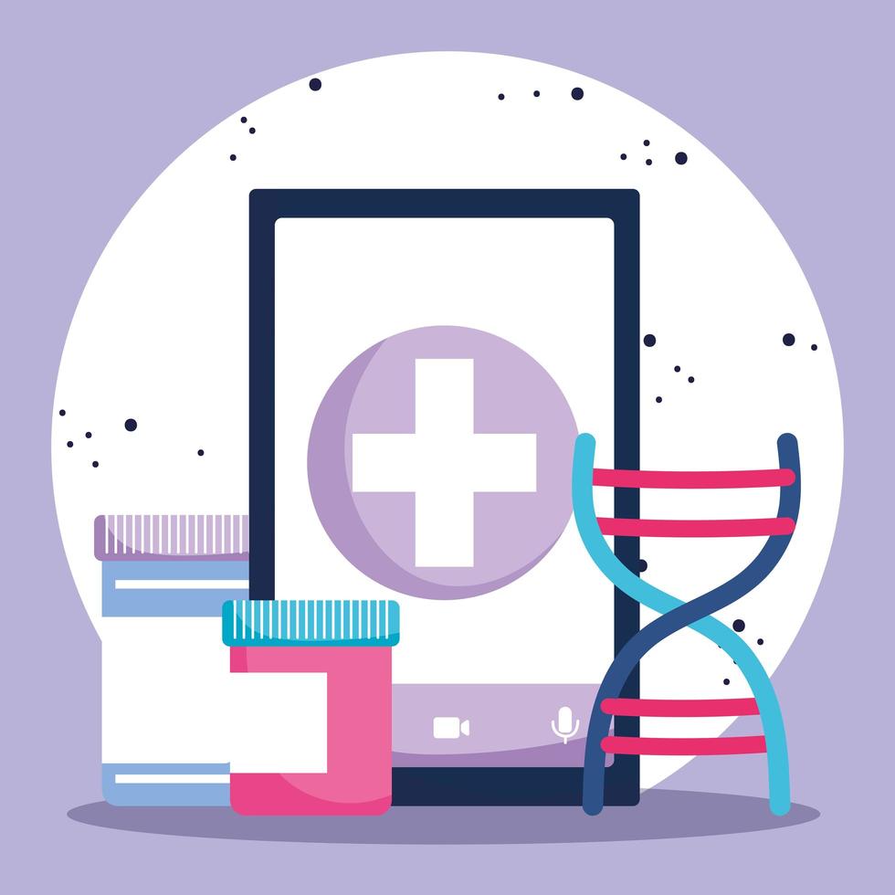 online gezondheidszorgconcept met smartphone vector