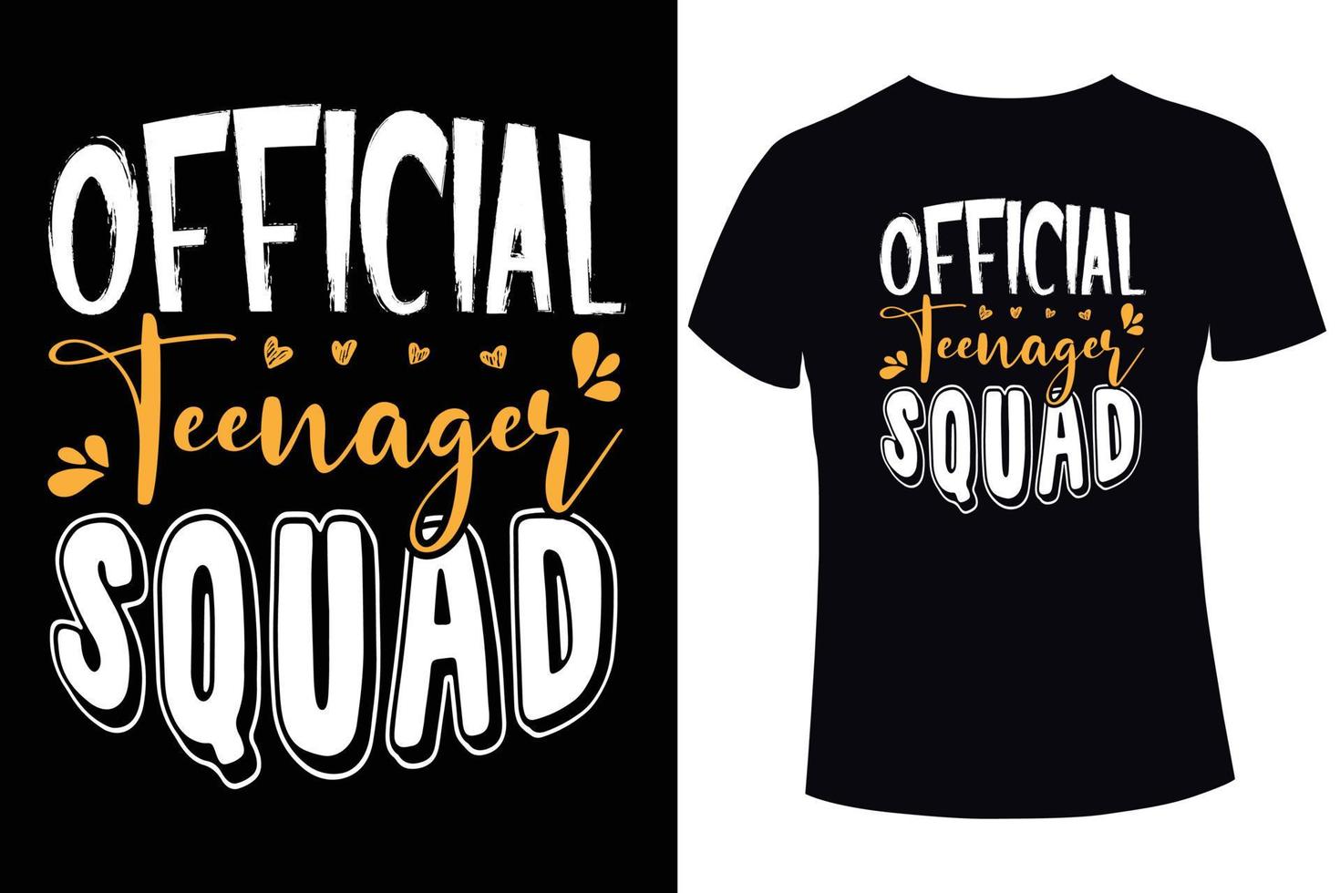 officieel tiener ploeg t-shirt ontwerp sjabloon vector