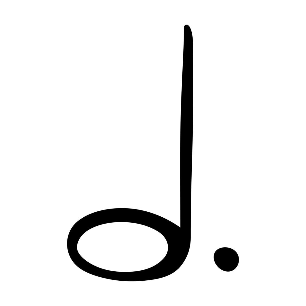 muziek- Notitie tekening. hand- getrokken musical symbool. single element voor afdrukken, web, ontwerp, decor, logo vector