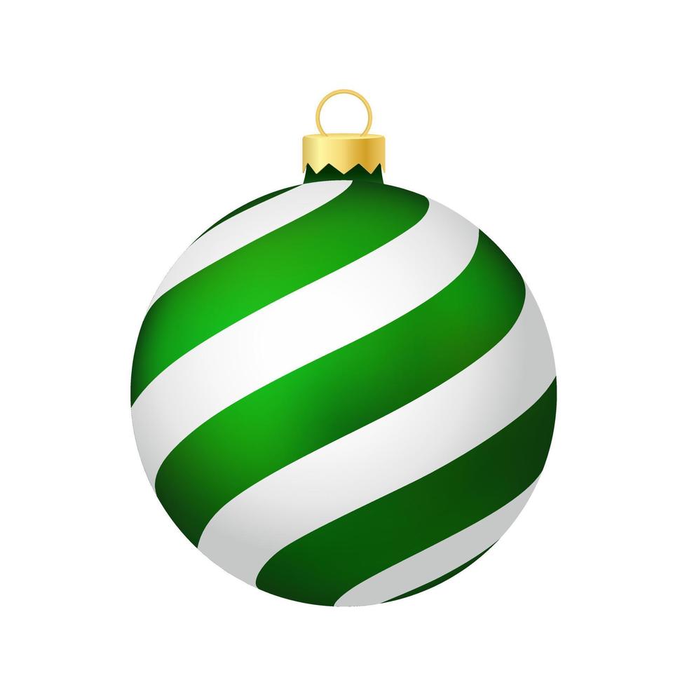 groene kerstboom speelgoed of bal volumetrische en realistische kleurenillustratie vector