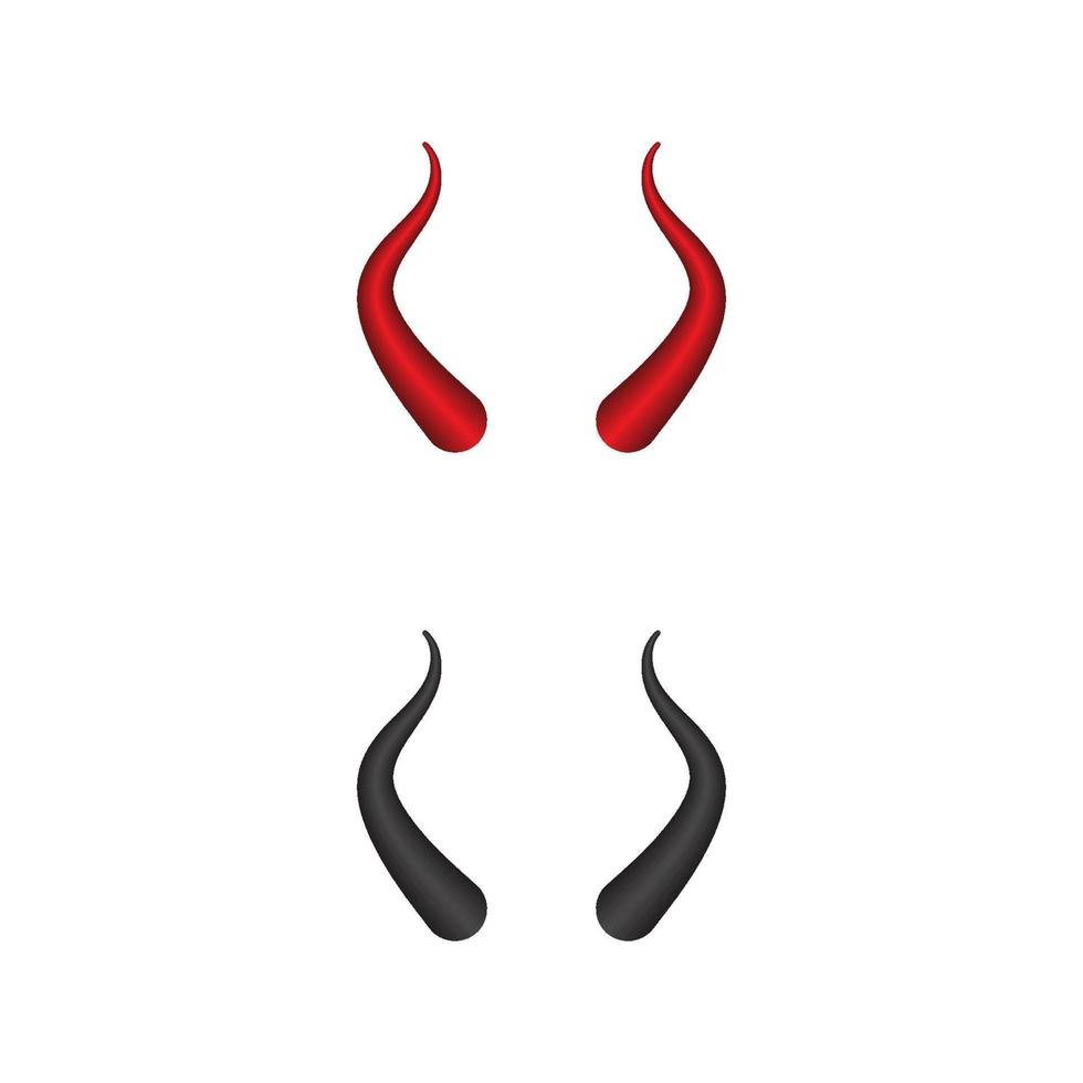 duivel hoorn vector pictogram ontwerp