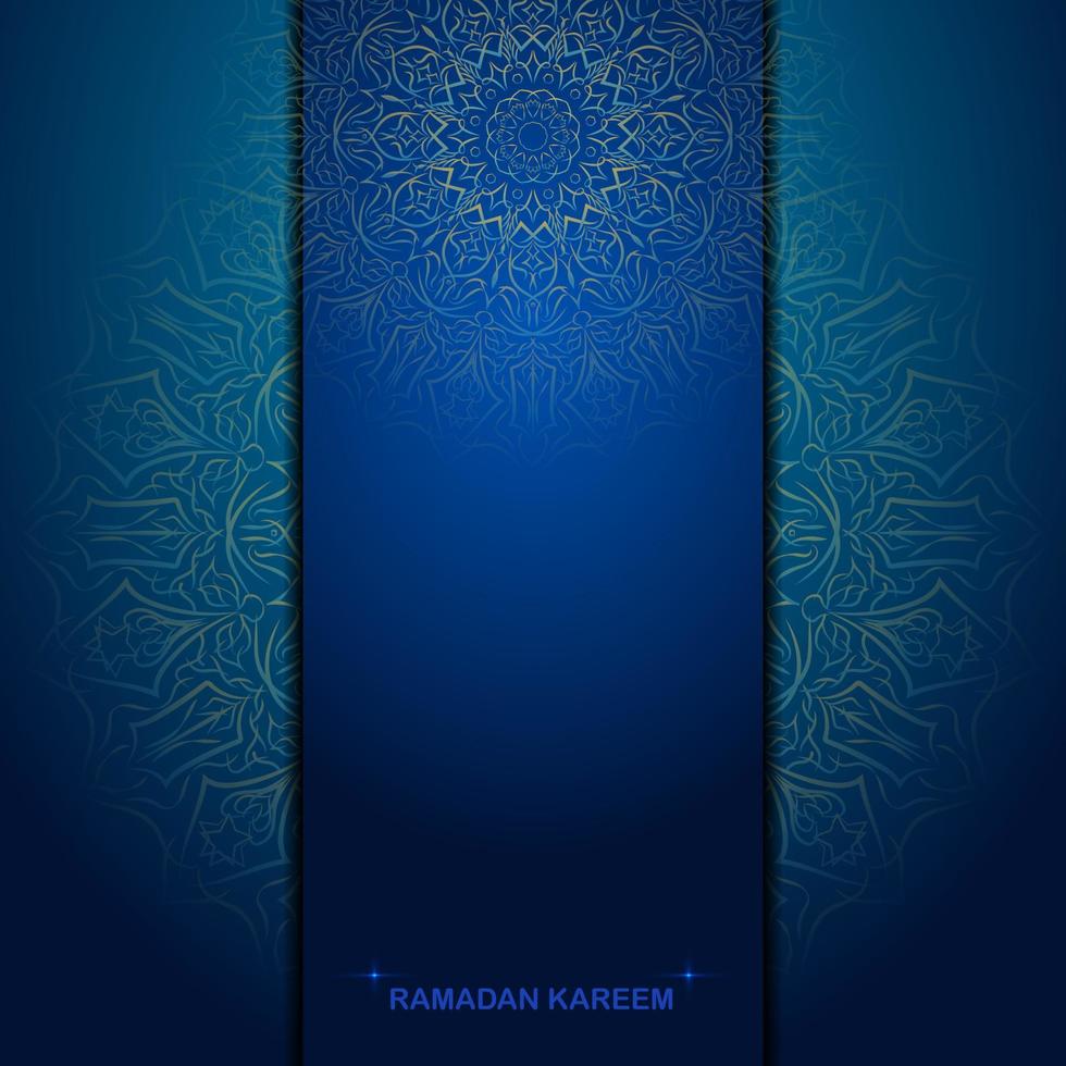 Ramadan kareem groet kaart met mandala kader vector