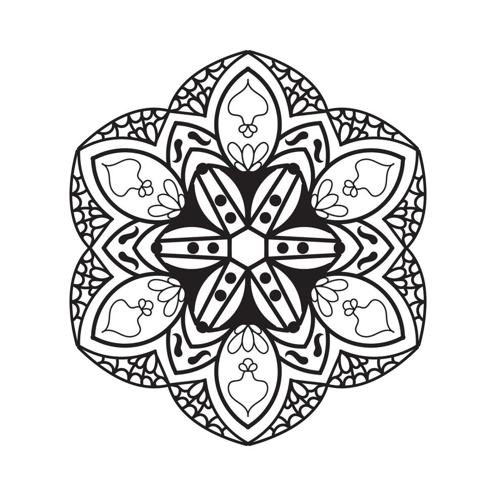 zwart en wit gemakkelijk mandala bloem voor kleur boek. wijnoogst decoratief elementen vector