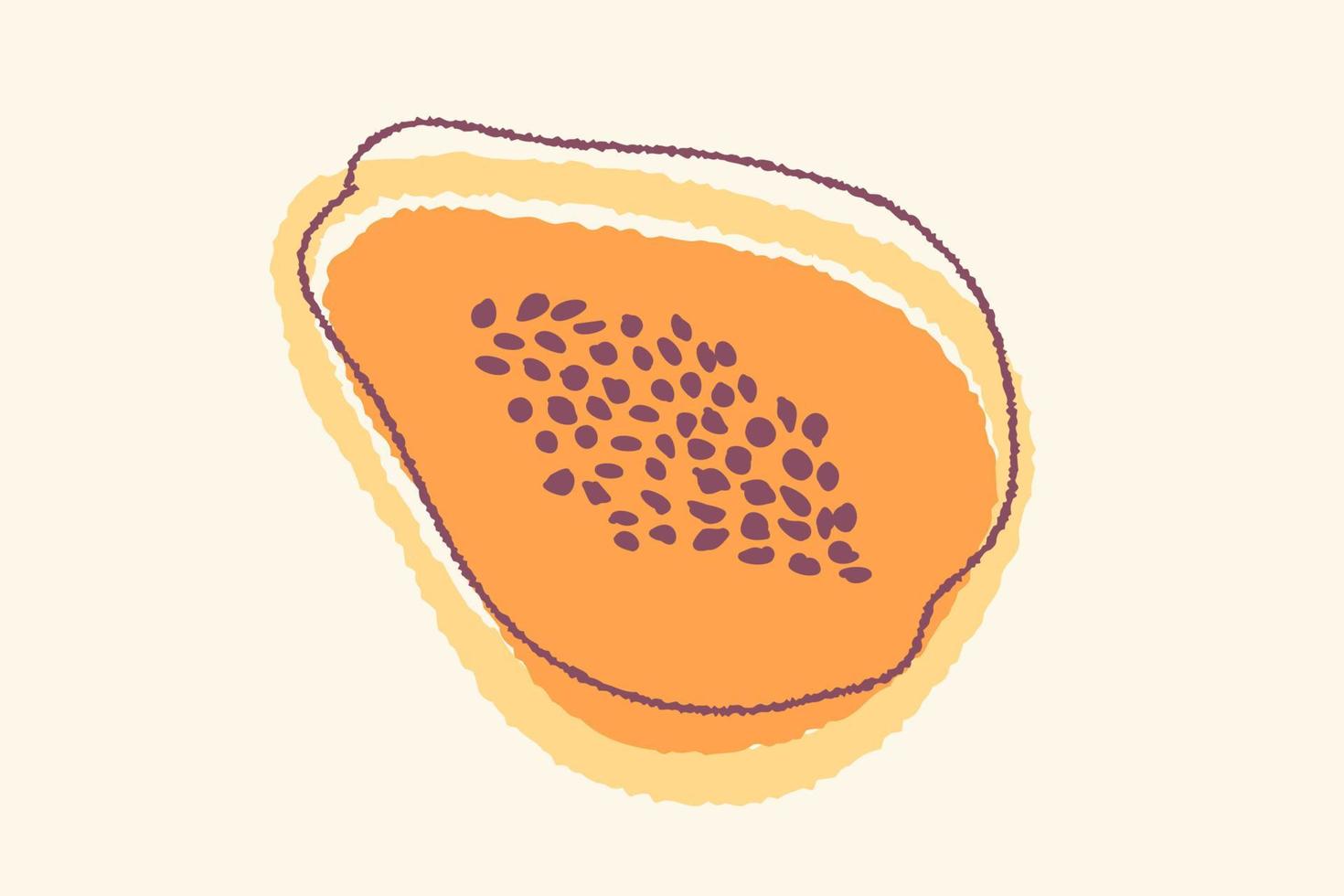 vector wijnoogst illustratie van papaja in hand- tekening stijl. vector poster van papaja in retro stijl. tropisch fruit.