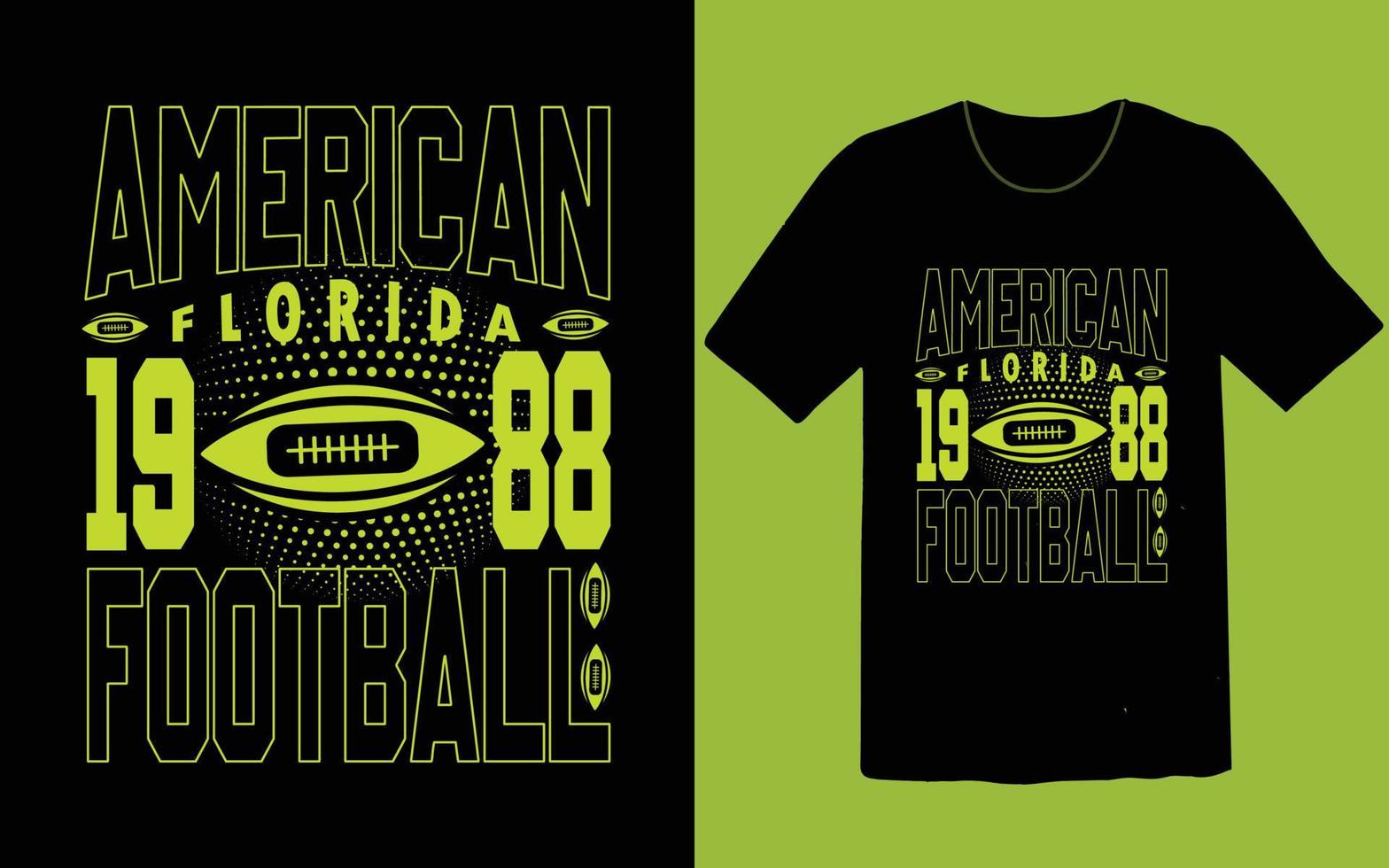 Amerikaans Florida 1988 Amerikaans voetbal t overhemd vector
