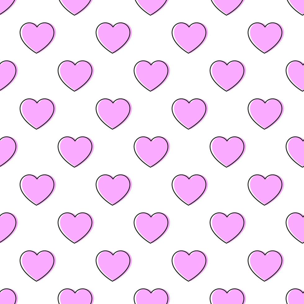 vector naadloos patroon van roze harten. perfect voor ansichtkaarten, web plaatsen, textiel
