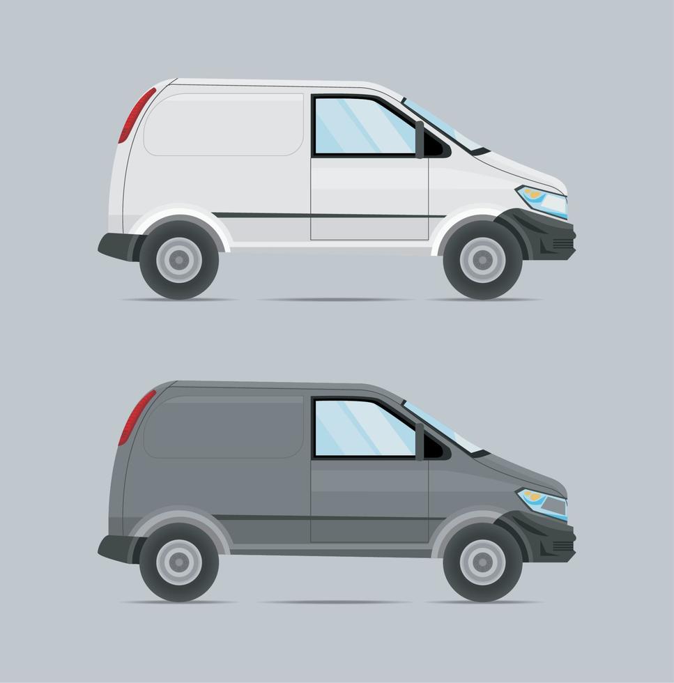 grijs en wit bestelwagens mockup vector