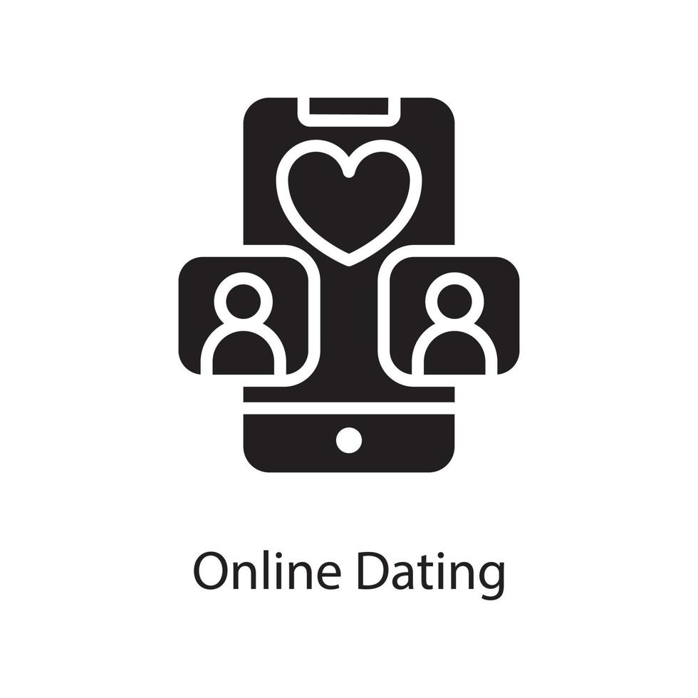 online dating vector solide icoon ontwerp illustratie. liefde symbool Aan wit achtergrond eps 10 het dossier