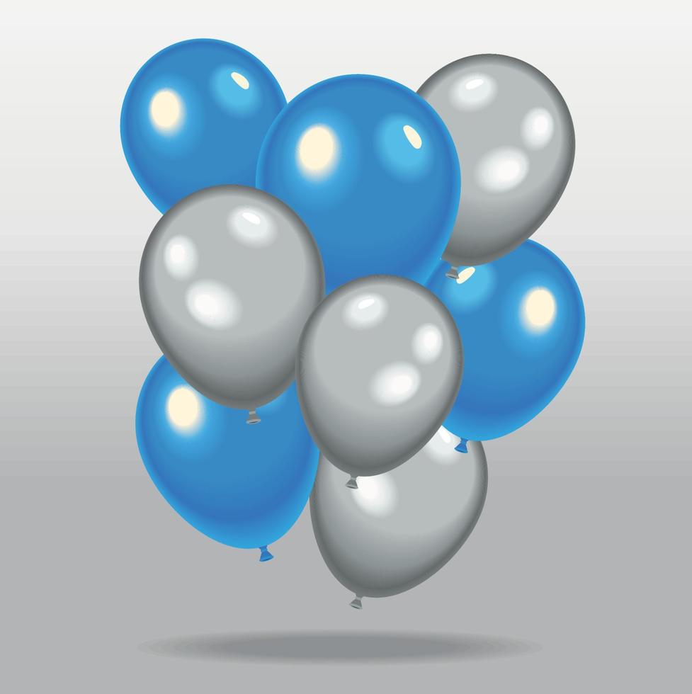 blauw en grijs ballonnen helium vector