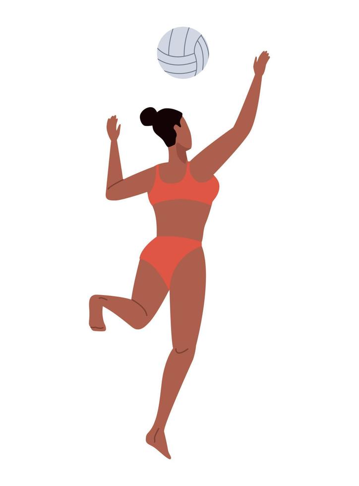 atletisch vrouw volleybal speler vector
