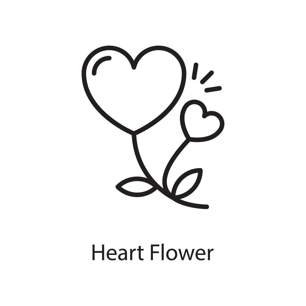 hart bloem vector schets icoon ontwerp illustratie. liefde symbool Aan wit achtergrond eps 10 het dossier